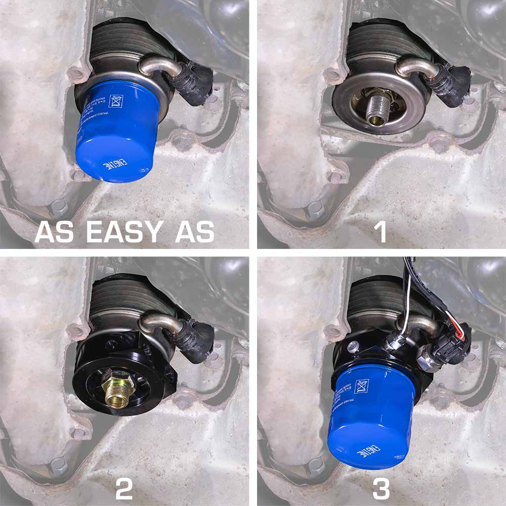 GlowShift Aluminum Oil Filter Sandwich Sensor Adapter 13/1616 Thread